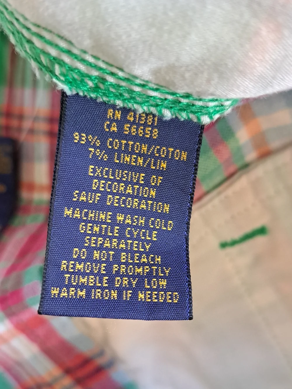 NWT POLO Ralph Lauren Womens Preppy/Summer Madras Plaid Linen Blend 4